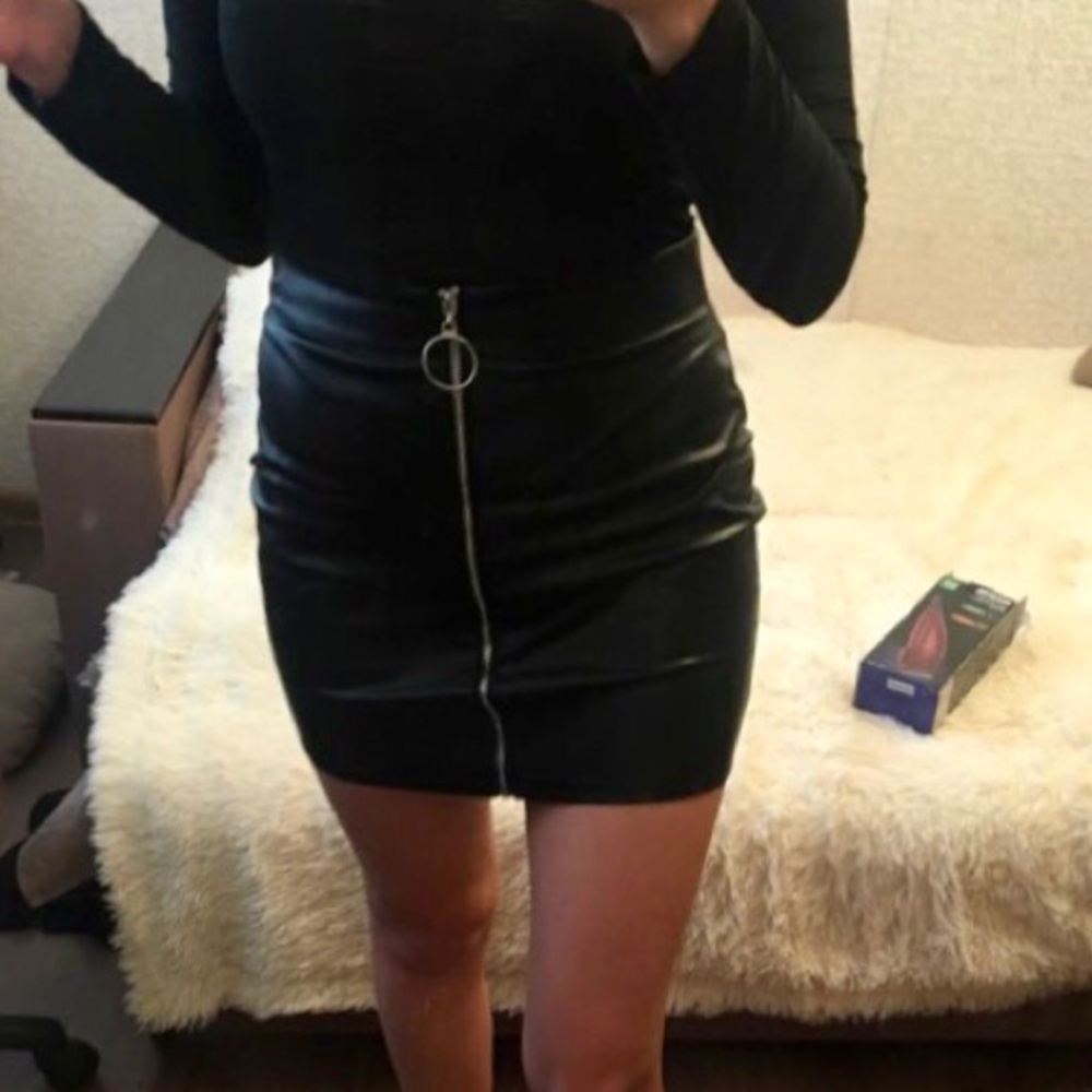 Zippered Mini Skirt